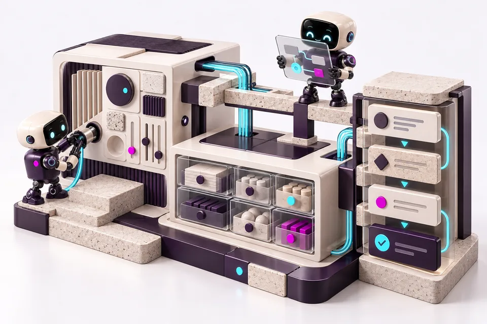 Robots conectan módulos de una operación empresarial en un mismo sistema.